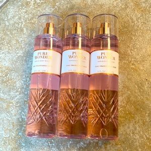 Lot of 3 full-size Bath and Body Works Pure Wonder body mists